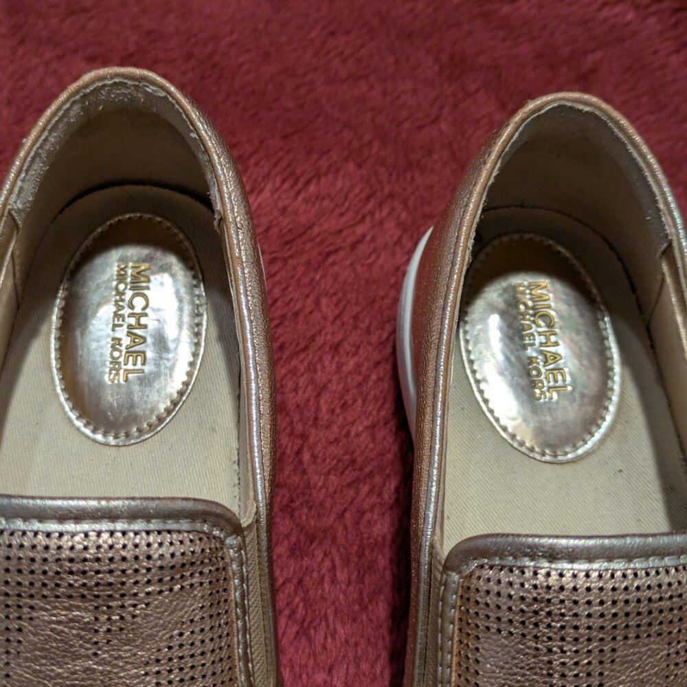 Michael Kors metallic leather blended gold slip on loafer/sneaker size 6M - Picture 7 of 7